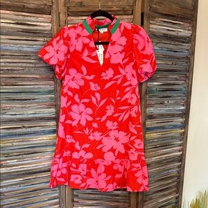 THML Red and Pink Floral Dress